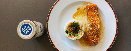 PAVÉ DE SAUMON AU MIEL ET À LA SAUCE SOJA