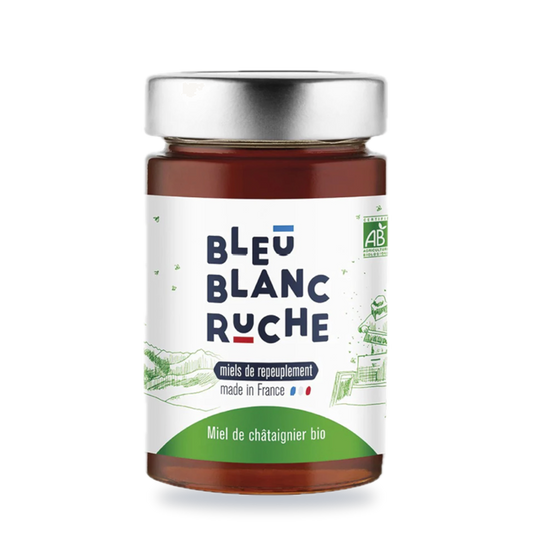 Pot de miel de châtaignier bio Bleu Blanc Ruche, 250 g